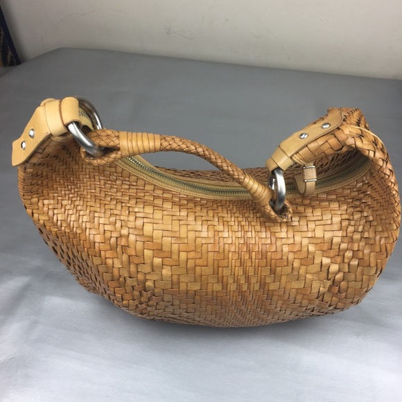 Cole Haan Handbags - Cole Haan Genevieve tan leather woven hobo